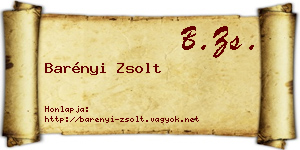 Barényi Zsolt névjegykártya